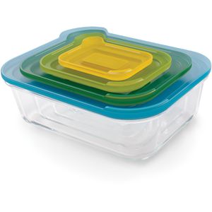 JosephJoseph Frischhaltedose Nest 81060, aus Glas, 0,13 - 2,5 Liter, transparent, Set, 4-teilig
