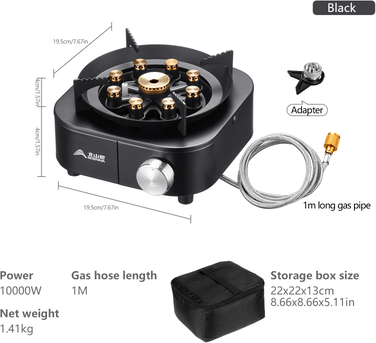 Inspire Daily Merch High Firepower Portable Camping Gas Stove Burner For Outdoor Adventures black