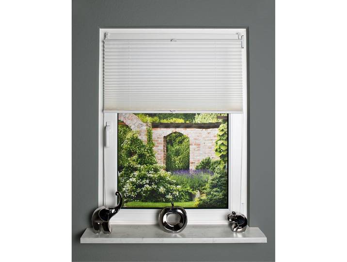 Store plissé Terrats 90 x 130cm Blanc/Blanc