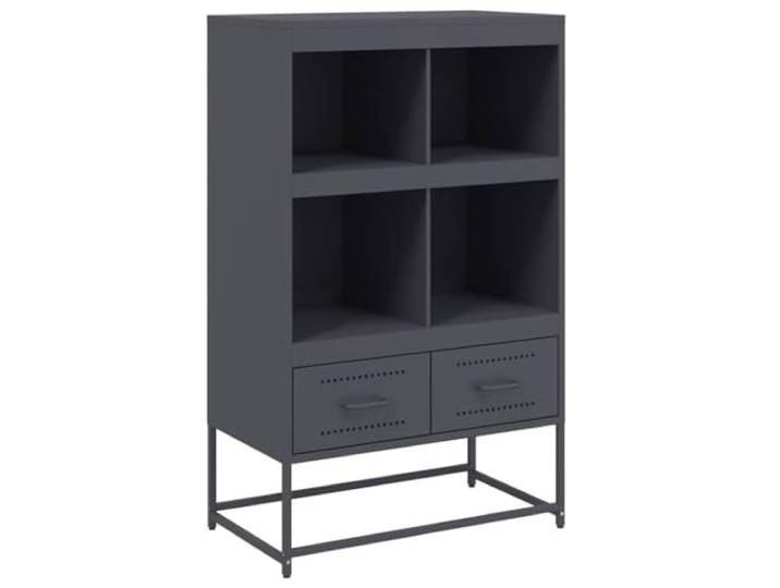 KGHFDVB Highboard Anthrazit 68x39x111,5 cm Stahl Robust, Kaltgewalzter Stahl, Viel Stauraum, Pflegeleicht, Für Wohnzimmer
