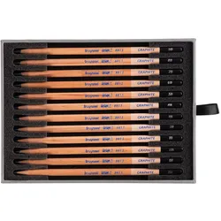 Bruynzeel, Bleistift, Design graphite box 12 pieces (2B, 2H, 3B, 4B, 5B, 6B, 7B, 8B, 9B, HB, 12x)