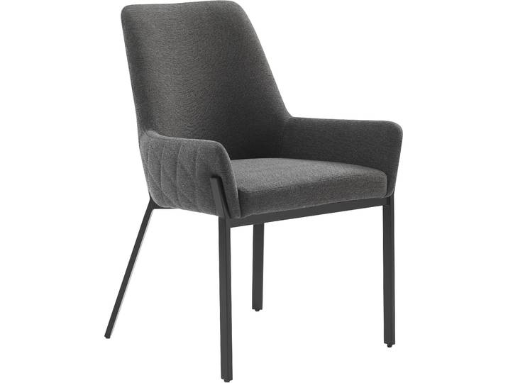 Stuhl GOODPRODUCT Lome , grau (anthrazit), B:58cm H:87cm T:55cm, Stühle, Stuhl, mit pflegeleichtem Webstoff Bezug, Metallgestell, Sitzhöhe 49 cm