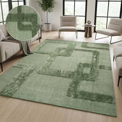 Teppich OTTO HOME "Modea, geometrisches Muster, 3D", dunkelgrün, B:80cm H:20mm L:150cm, Kunstfaser, Teppiche, Teppich, Ton-in-Ton, Hoch-Tief, weich, Wohnzimmer, Schlafzimmer