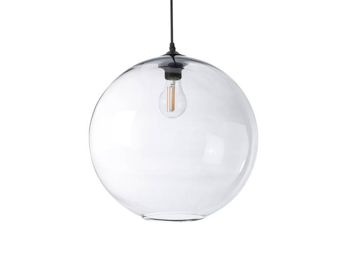 Suspension en verre fumé, d.38 cm
