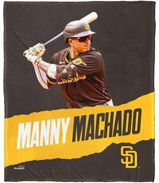 MLB Padres 23 Manny Machado Silk Touch Throw Blanket