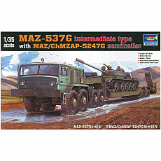 Trumpeter - MAZ-537G intermediate Type mit MAZ/ChMZAP 5247G Auflieger - 1:35 - 537 Teile 307477