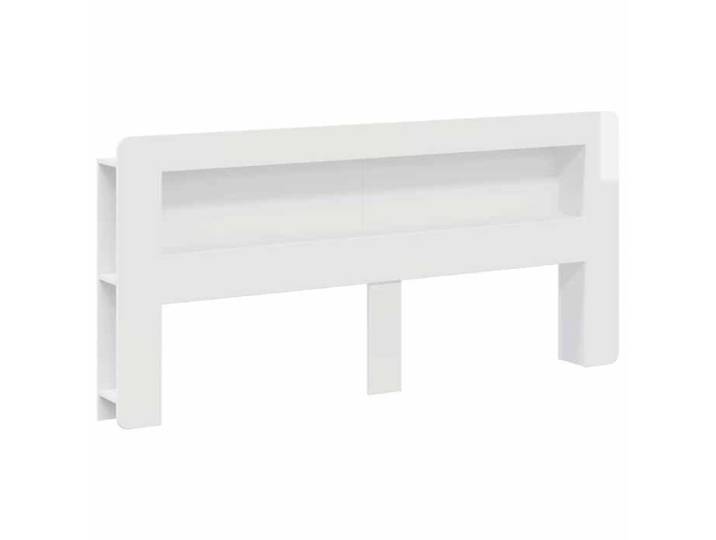 NOUVEAU Meuble de chambre - Cabinet de Tête de Lit - blanc brillant - Bois d'ingénierie - étagères offrent - 193x18.5x100cm 17013
