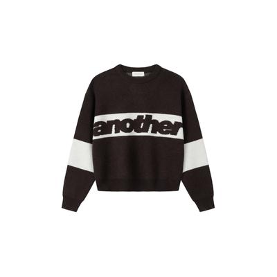 Sweater ANOTHER COTTON LAB "Another Cotton Lab Another Knit Sweater", Damen, Gr. L, braun (chocolate), 42% Polyacryl, 30% Polyester, 28% Nylon, Rundhals, Sweatshirts Sweater