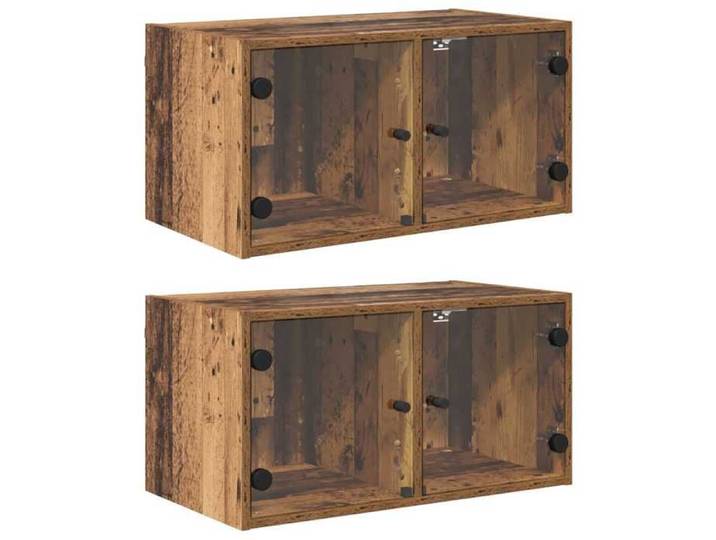 NEW Meuble stockage - vidaxL - Cabinets muraux 2 pc 68x37x35 cm - bois d'ingénierie - facile à nettoyer 61957