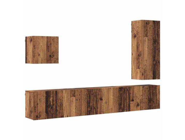 [2842524]Meuble TV Flottante Console de Divertissement Unité murale de TV 5 pcs Bois Ancien Bois d'ingénierie Poids:66.73 Kg