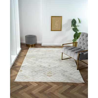 Teppich "My Type", beige (cream, hellgrau, weiß), B:160cm H:10mm L:230cm, Polyester, MYFLAIR MÖBEL & ACCESSOIRES, Teppiche, Teppich, Kurzflor, modernes Ethno Design, besonders weich, auch in rund