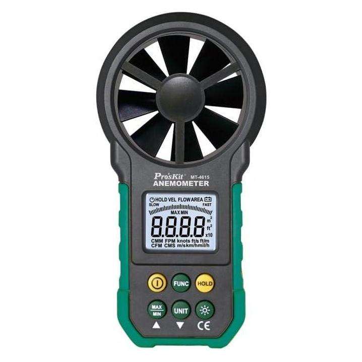 Prokits Pro'sKit MT-4615 Windmesser - digital - 0,8 bis 40 m/s - Messung von Luftgeschwindigkeit und (MT-4615)