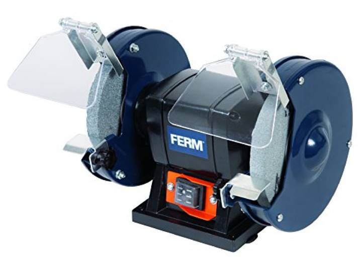 FERM Touret à meuler 150W 150mm - Incl. 2 pierres à aiguiser