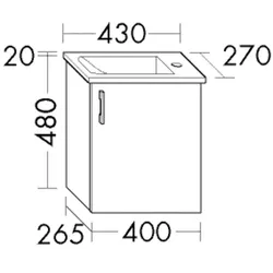 Burgbad Keramik-Waschtisch+Waschtischunterschrank System 30 Preisgruppe 4 Sana 500x430x270 Trend- SHQZ043RF5348