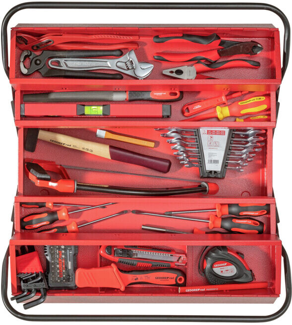 Gedore R21600072 Set d’outils BASIS dans boîte à outils, 72 pièces ; Gedore Red (3301628)
