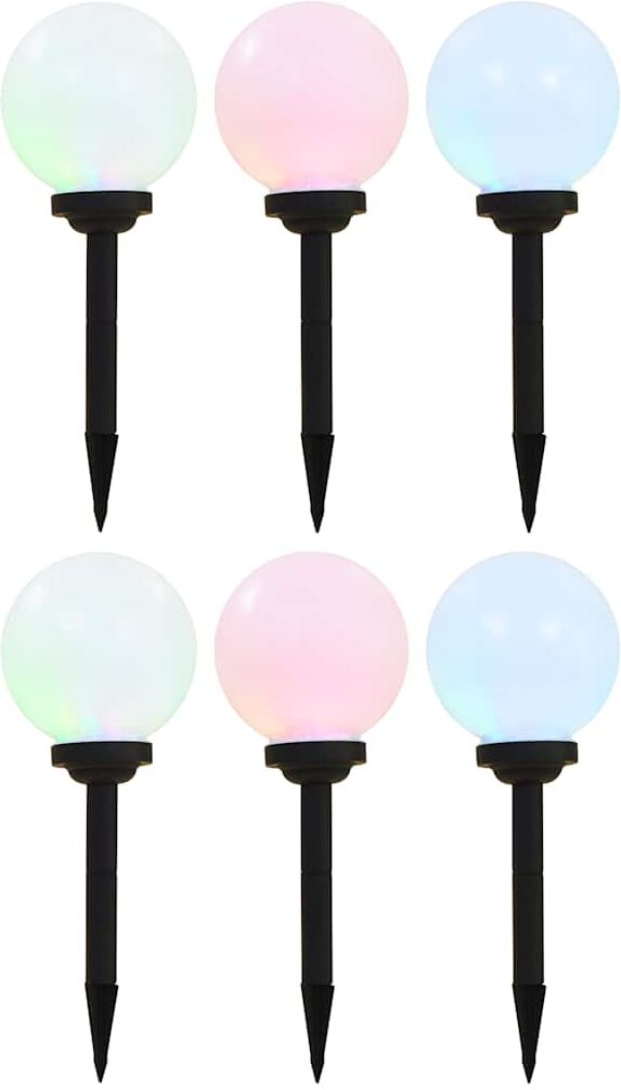 vidaXL Lámparas solares esféricas de exterior 6 uds LED RGB 20 cm Blanco