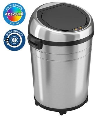 iTouchless 18 Gal Stainless Steel Sensor Kitchen Trash Can with Wheels