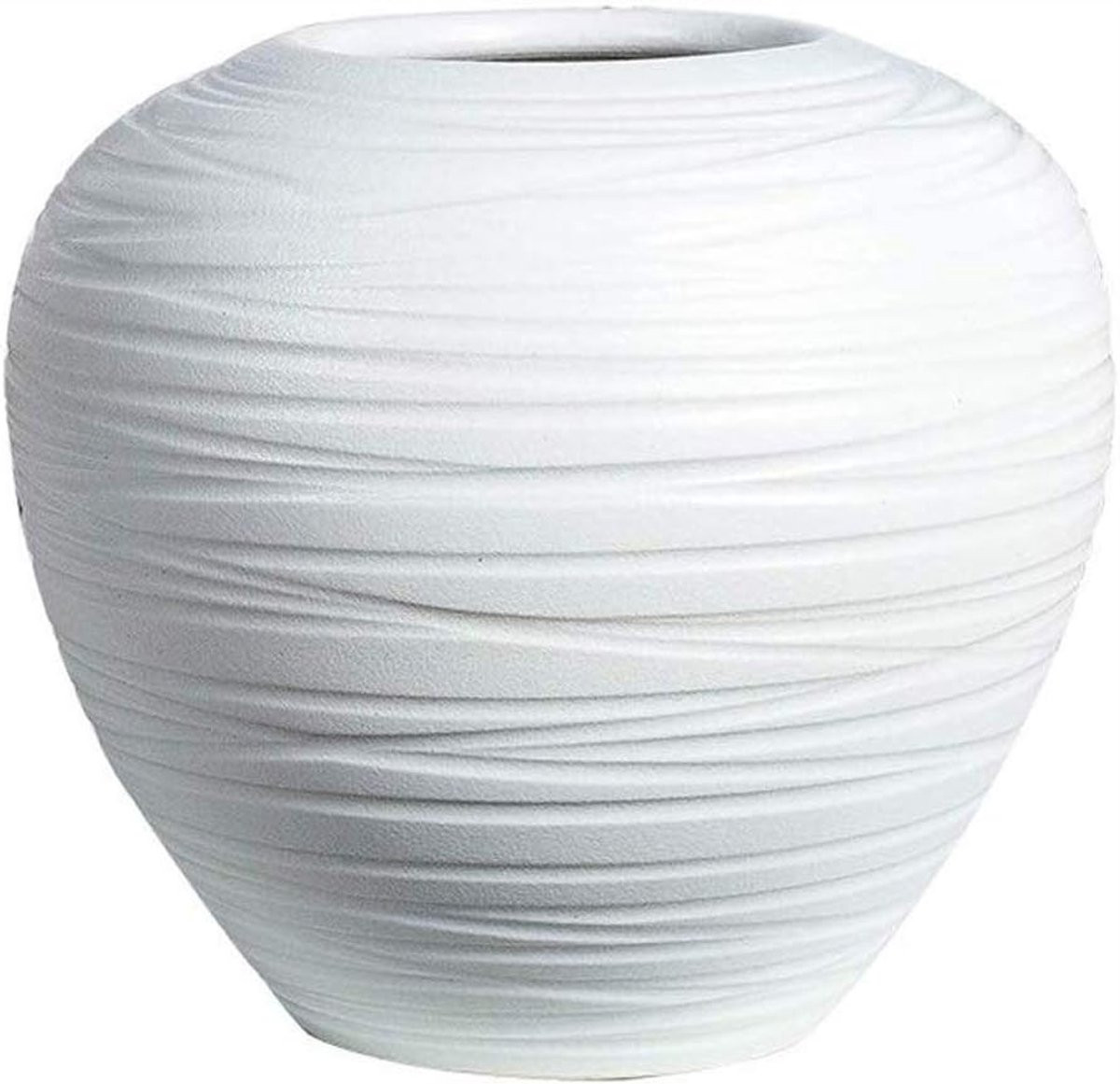 Decoratieve Keramische Vaas in Aardetinten met Moderne Ovale Vorm