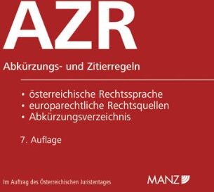 Peter Dax - AZR - Abkürzungs- und Zitierregeln der österreichischen Rechtssprache und europarechtlicher Rechtsquellen: samt Abkürzungsverzeichnis - Preis vom 02.10.2026 23:42:20 h
