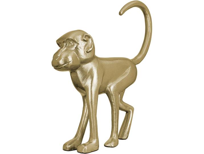 Tierfigur GILDE Skulptur Monkey , gold (goldfarben), B:30cm H:34cm T:8cm, Aluminium, Dekofiguren, Tierfigur