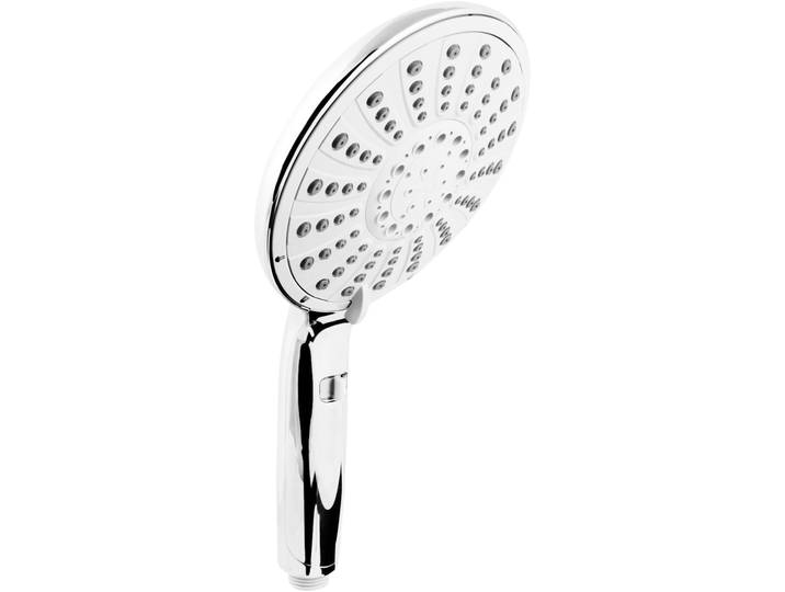 Handbrause CORNAT 150 mm Kopfdurchmesser - 5 Strahlarten: Normal-, Soft- & Massagestrahl , chrom, B:15,2cm H:29,5cm T:5,6cm, Duschköpfe, Handbrause, verchromt - Wasserstop & Anti-Kalk