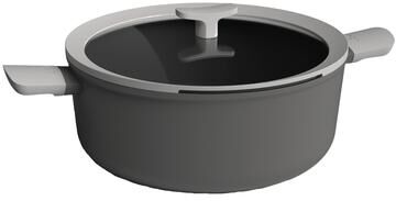 "BergHOFF Leo 11"" Covered Stockpot 6.5Qt., Grey"