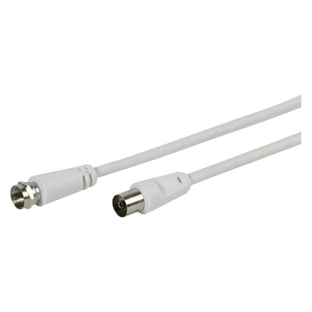 Vivanco Empfängeranschlusskabel F Stecker Koax Buchse 75dB, 3m (75 dB, Antennenkabel) (VVSAT30COAXFMW)