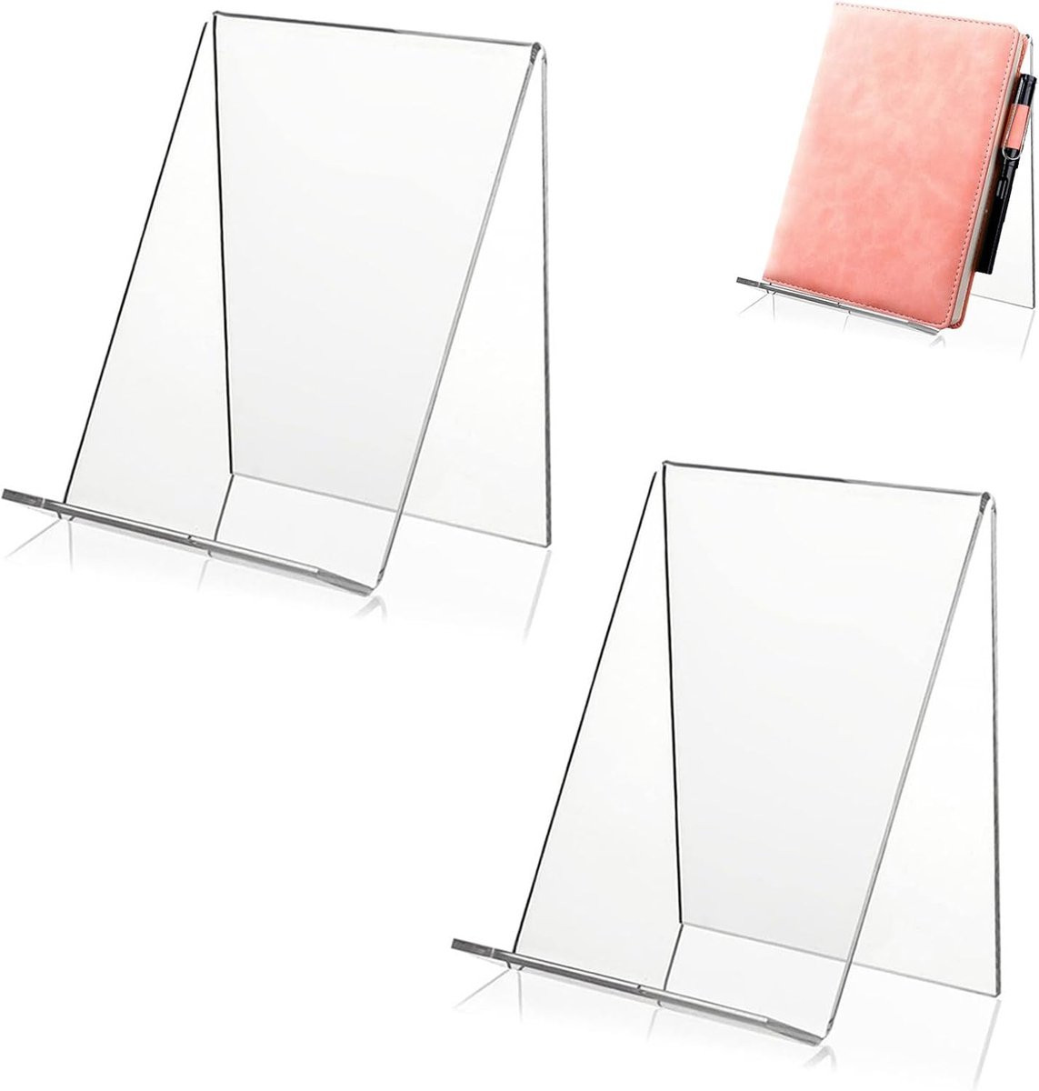 Transparante Acryl Boekenstandaard - 2 Stuks voor Boeken en Foto's