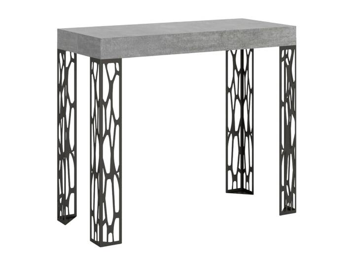Console extensible effet béton gris 90x40/300 cm