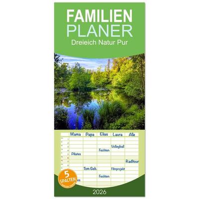 Familienplaner 2026 - Dreieich Natur Pur mit 5 Spalten (Wandkalender, 21 x 45 cm) CALVENDO