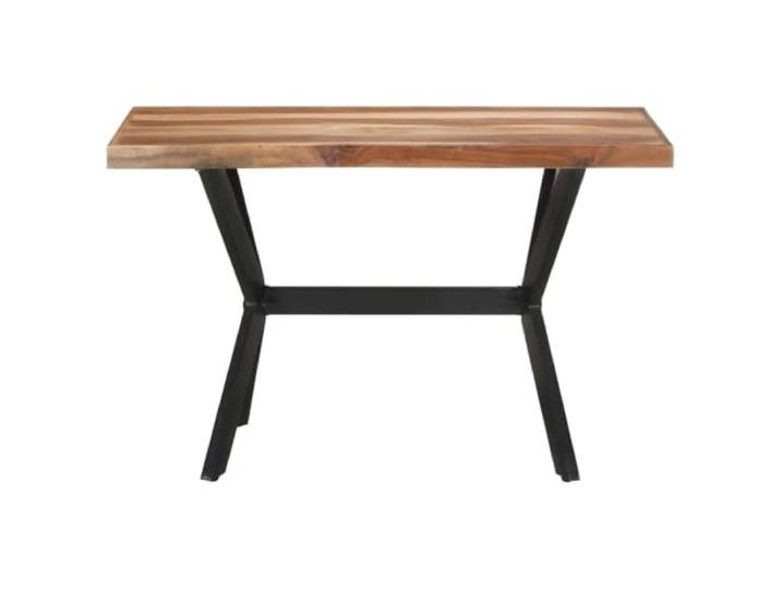 HBBMGYD Esstisch, 120 x 60 x 75 cm, Holz, Honig-Finish Massive Akazie, Gummibaumholz, Stahlbeine, Kreuzrahmen, handgefertigt, Küche, Esszimmer