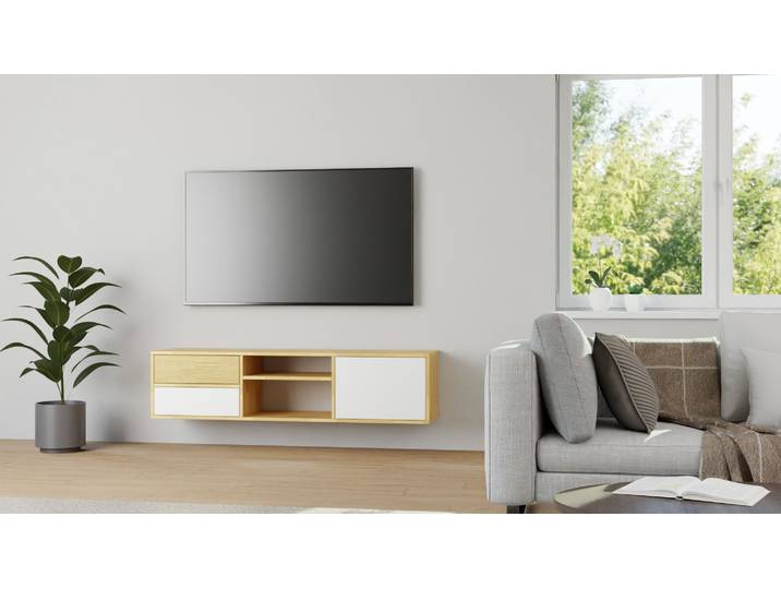 Enfilade suspendue sur mesure Hêtre Naturel huilé