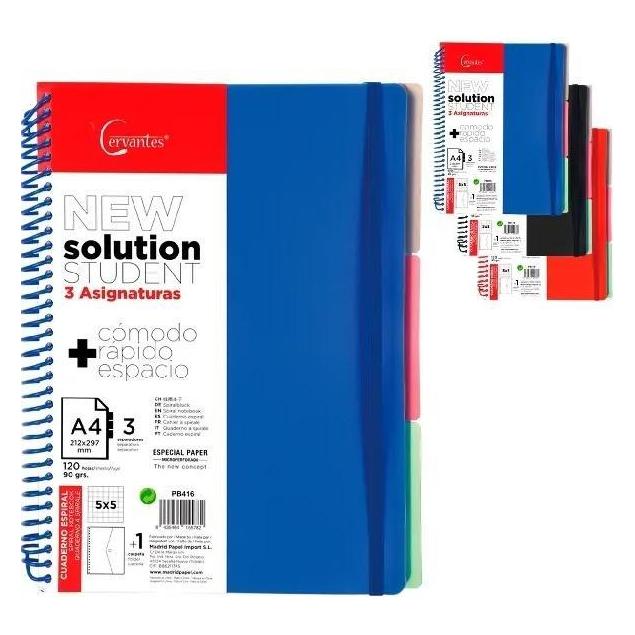Main paper Notizbuch A4/120K Raster mit drei Trennblättern MIX (A4, Gepunktet, Harter Einband) (57528422)