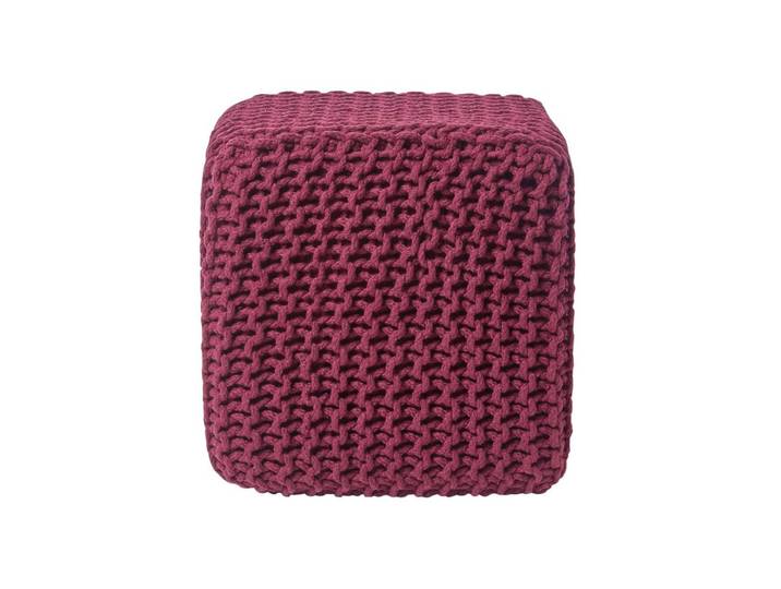 STRICK-POUF weinrot, Sitzwürfel 35/35/35 cm