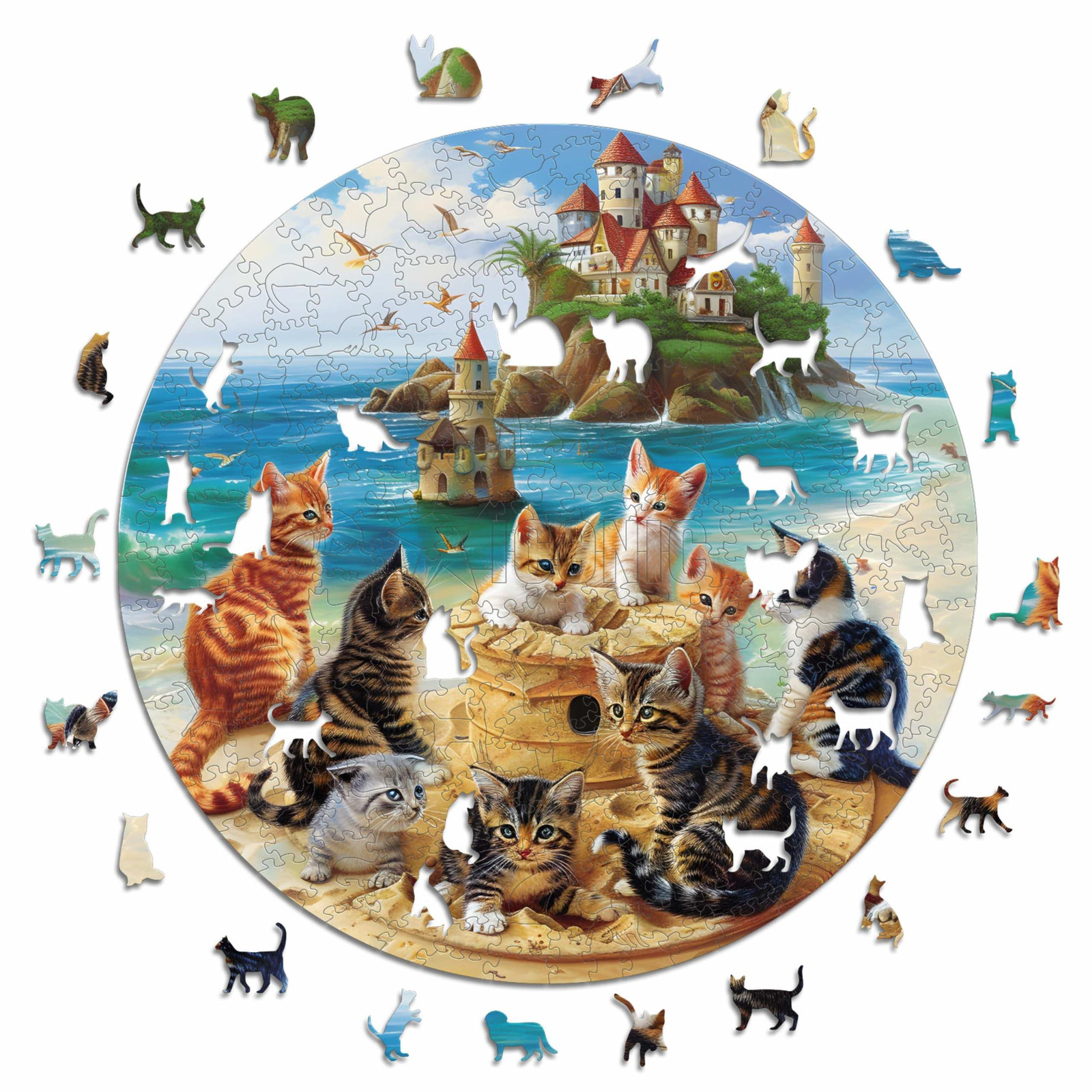 Iconic Puzzles Kittens aan zee puzzel van duurzaam hout