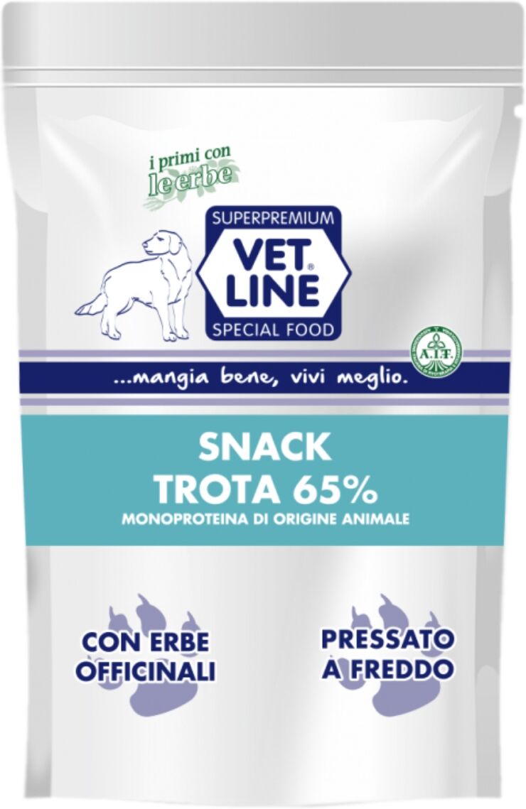 Vetline Vet Line Snack di Trota Monoproteico Grain Free per Cani 80g