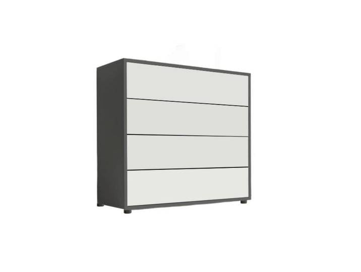 Mid.you Kommode Mailand Typ 3, Anthrazit, Weiß, Kunststoff, 4 Schublade(n) Schubladen, 79x73x33 cm, erweiterbar, stehend, Wohnzimmer, Kommoden & Sideboards, Kommoden
