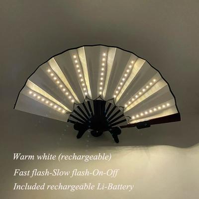 Inspire Essentials LED Neon Folding Fan Light Up Party Hand Fan For Events And Festivals 17