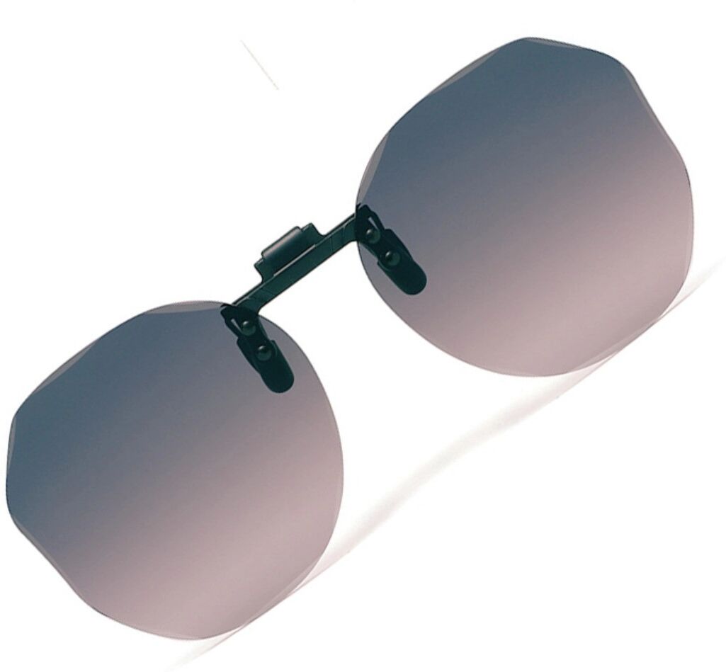 INF Flip-up polarisierte progressive Clip-on Sonnenbrille für Brillen – Universelle Passform, PC+TR Rahmen mit TAC-Gläsern, Rosa+Grau