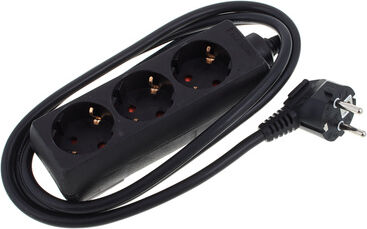 Stairville Power Split 3 Way Black Noir