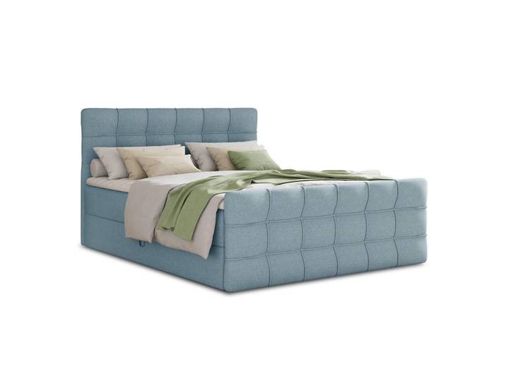 Sofnet Boxbett Best Lux - 180x200 - blau (Vidar 83, Webstoff), Blau, H3, Rechteckig, 180x200 cm, Schlafzimmer, Betten, Boxspringbetten