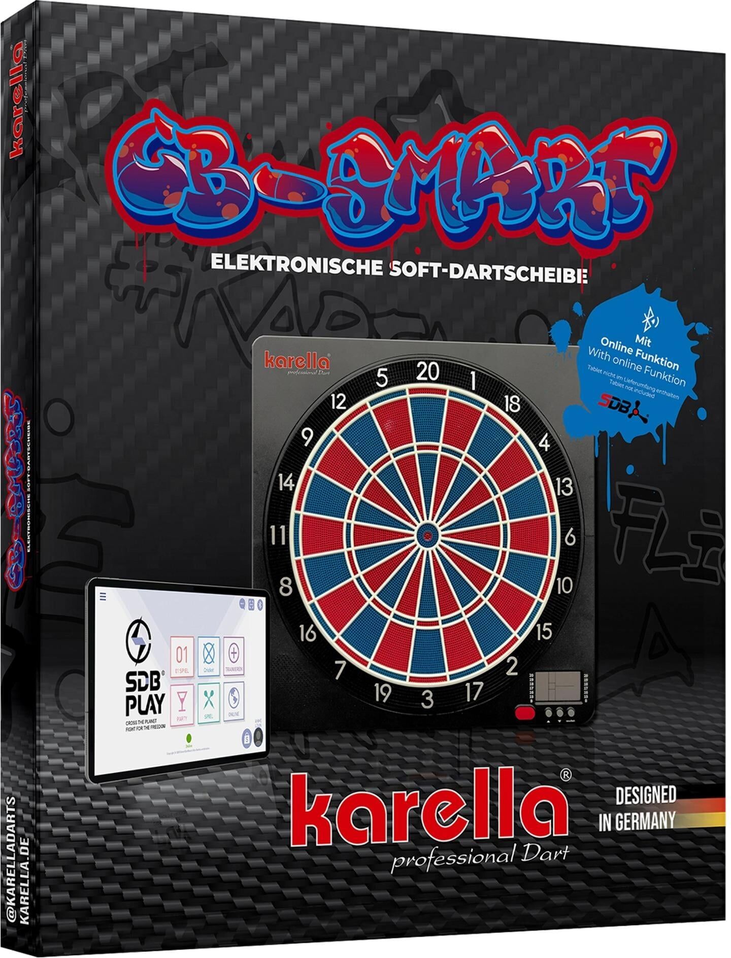 Dartscheibe KARELLA "CB-Smart", schwarz, Zielscheiben, Dartscheibe schwarz Einheitsgröße