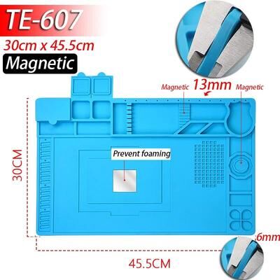 Inspire Select Heat Resistant Silicone Soldering Mat 932F Anti Static Magnetic Workbench Mat For Phone, Laptop & Watch Repair te607
