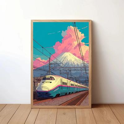 Inspire Select Retro Japanese Tokyo Rainy Night Canvas Wall Art Railway Street Landscape Poster For Modern Home Decor 22 19.7 X 27.6 In No Frame