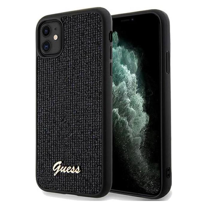 Guess GUHCN61PMSDGSK iPhone 11 / Xr 6.1" czarny/black hardcase Disco Metal Script (Apple iPhone 11) (GUHCN61PMSDGSK)