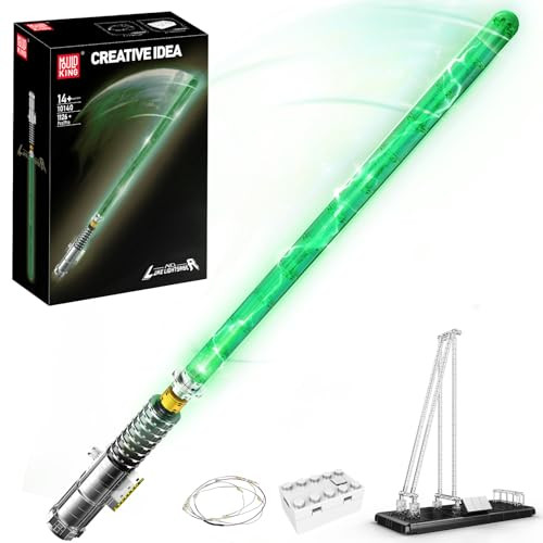 Mould King 10140 Technic Lichtzwaard Bouwset met Groene Verlichting en Houder, 1126+ stuks
