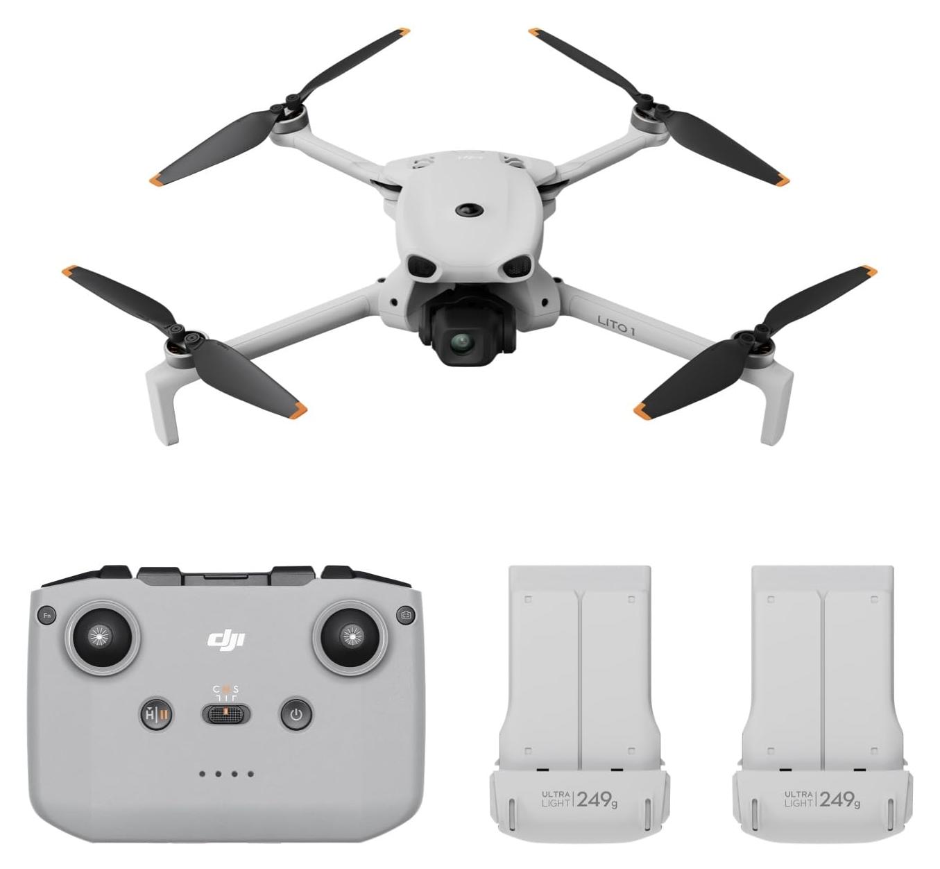 DJI Lito 1 Combo mit zwei Akkus mit DJI RC-N3, Drohne mit 4K Kamera für Einsteig