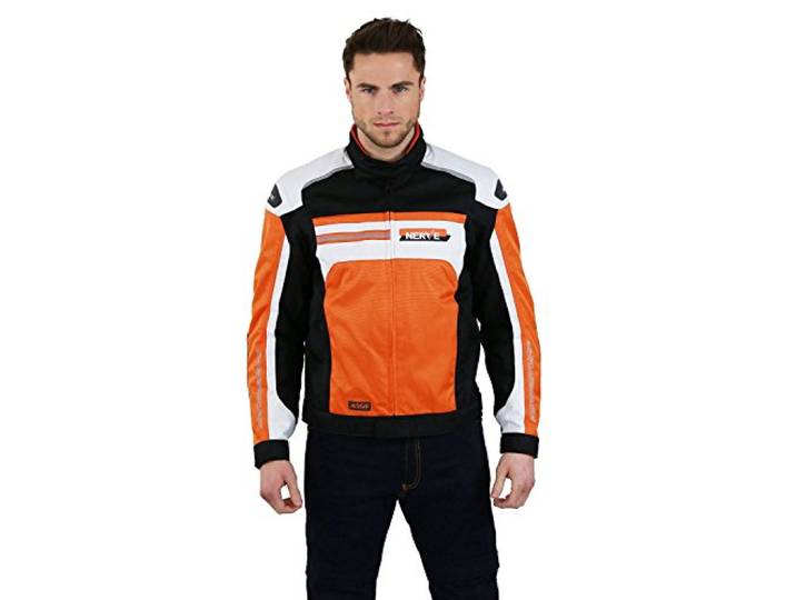 Nerve X66 Motorradjacke, Orange/Weiß, XL