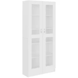 vidaXL Vitrinenschrank Weiß 82,5x30,5x185 cm Holzwerkstoff