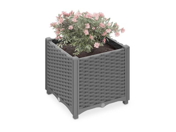 Relaxdays Pflanzkübel in Rattan-Optik